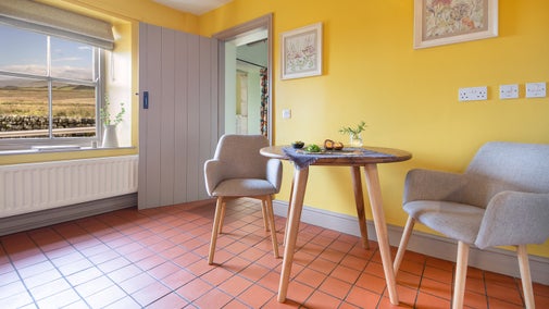 The table for two in the kitchen at Peel Cottage, Northumberland